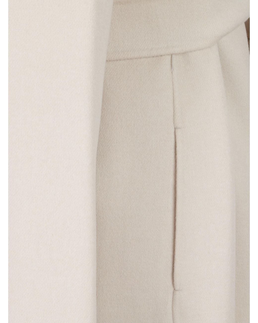 Max Mara Natural Virgin Wool Wrap Coat