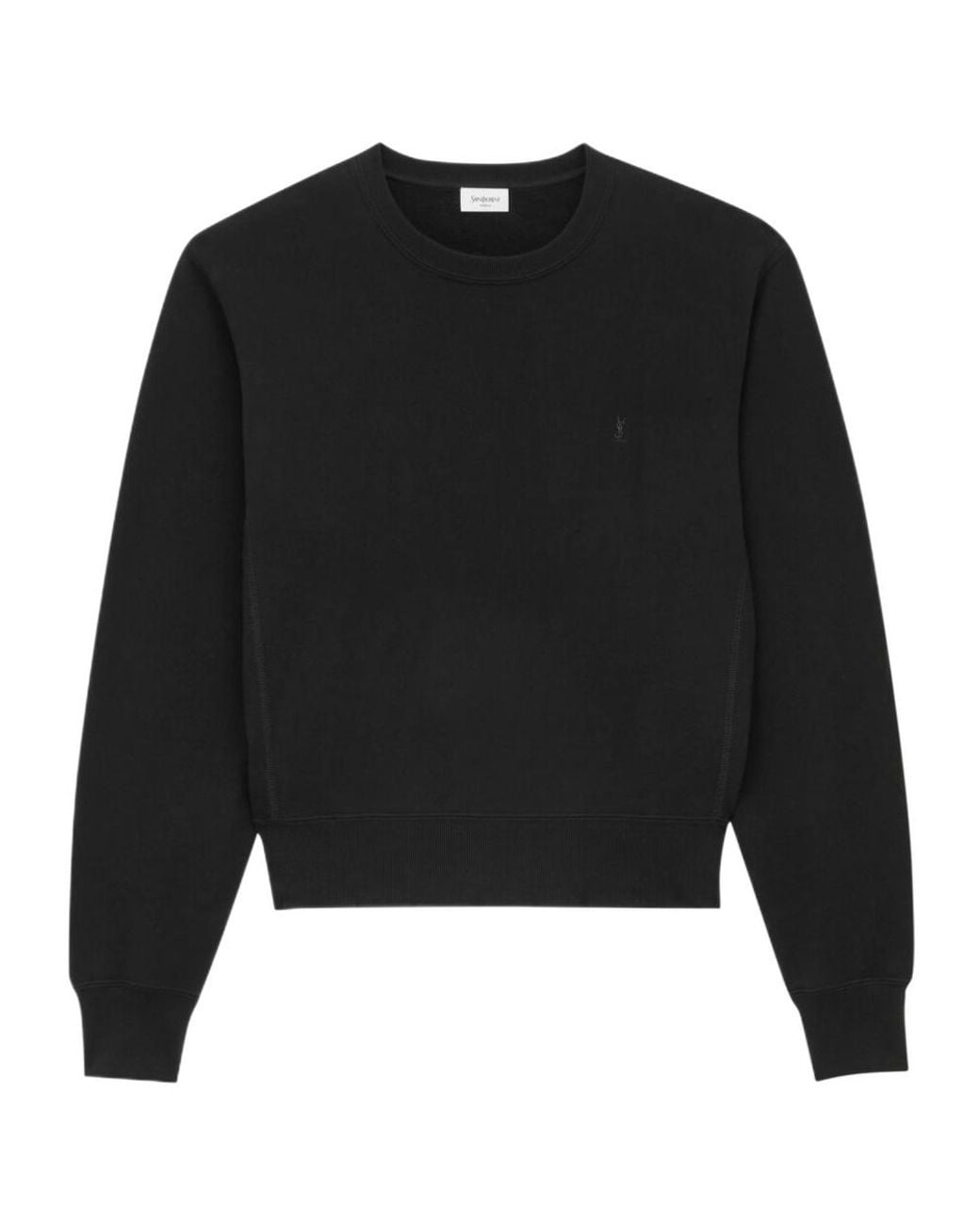 Saint Laurent Black Cassandre Crewneck Sweatshirt