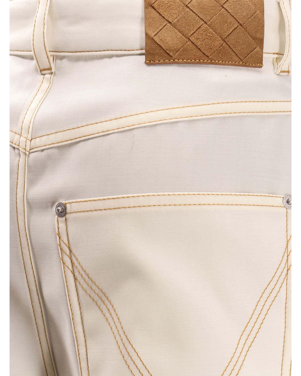Bottega Veneta White Straight Leg Trousers