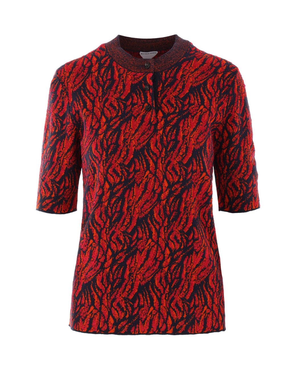 Bottega Veneta Red Jacquard Knit Jumper