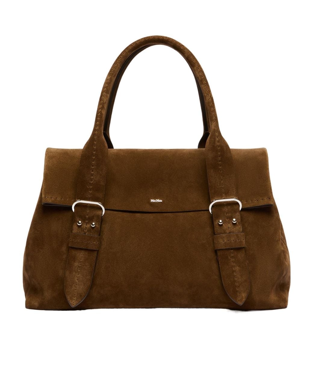 Max Mara Brown Split Leather Archetipo Handbag