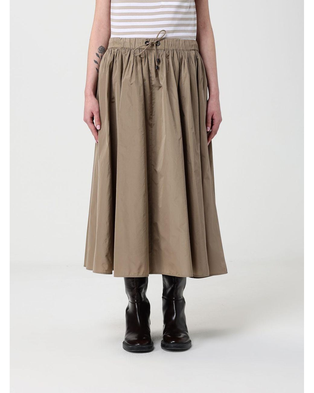 Max Mara Natural Lonza Drawstring Skirt