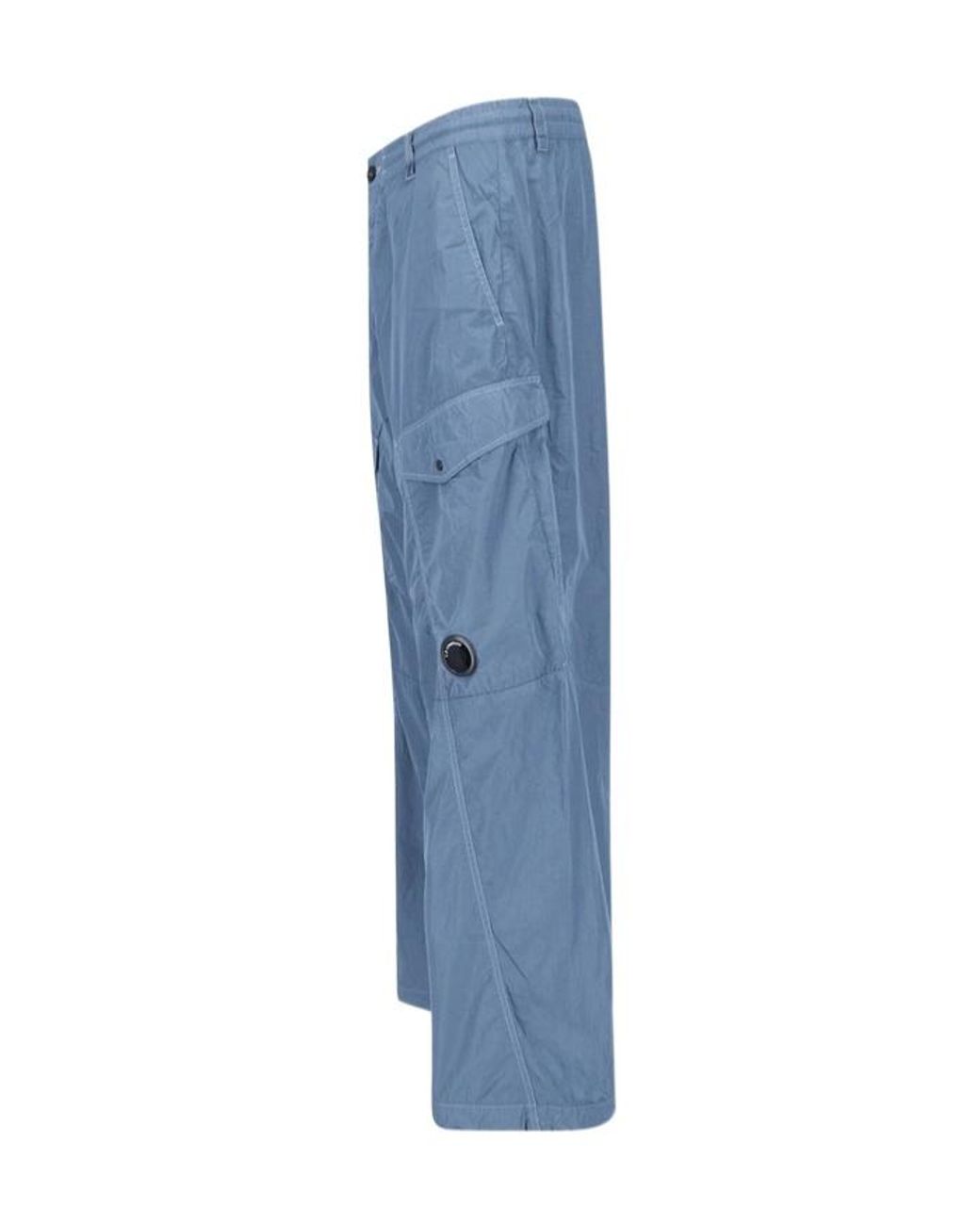 C P Company Blue Chrome-R Lens-Detail Cargo Pants for men