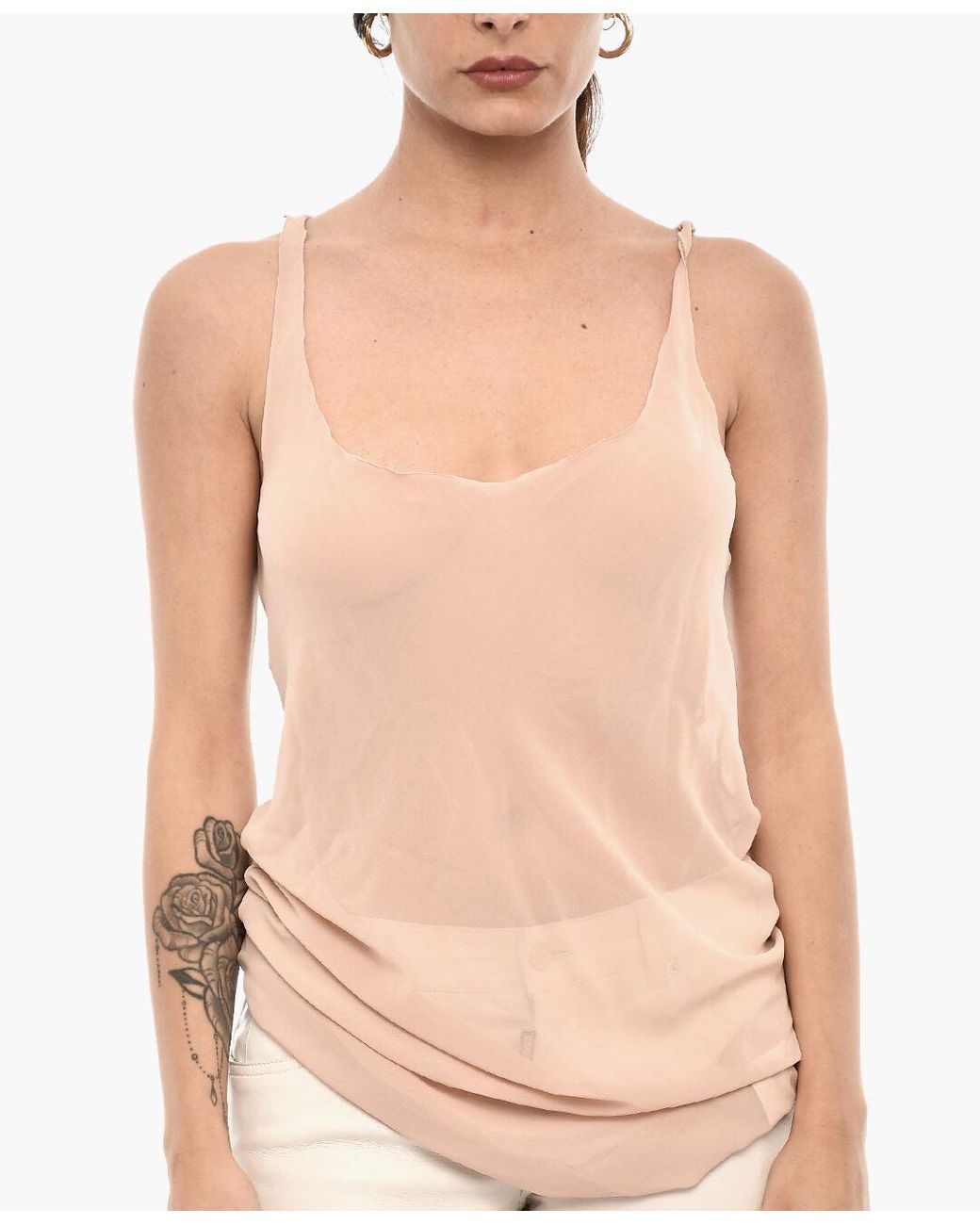 DSquared² Pink Sheer Draped Top