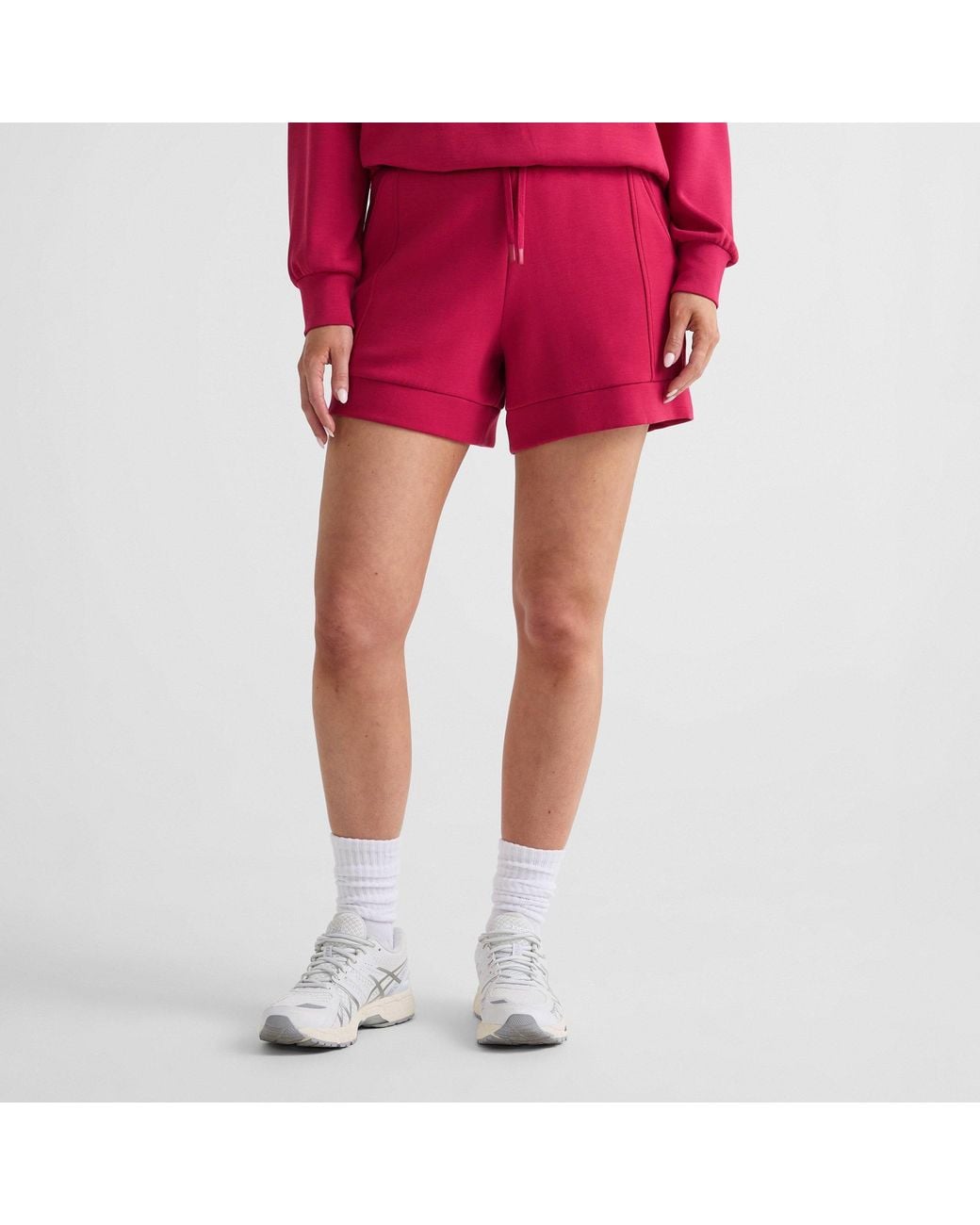 Varley Red Drawstring Athletic Shorts