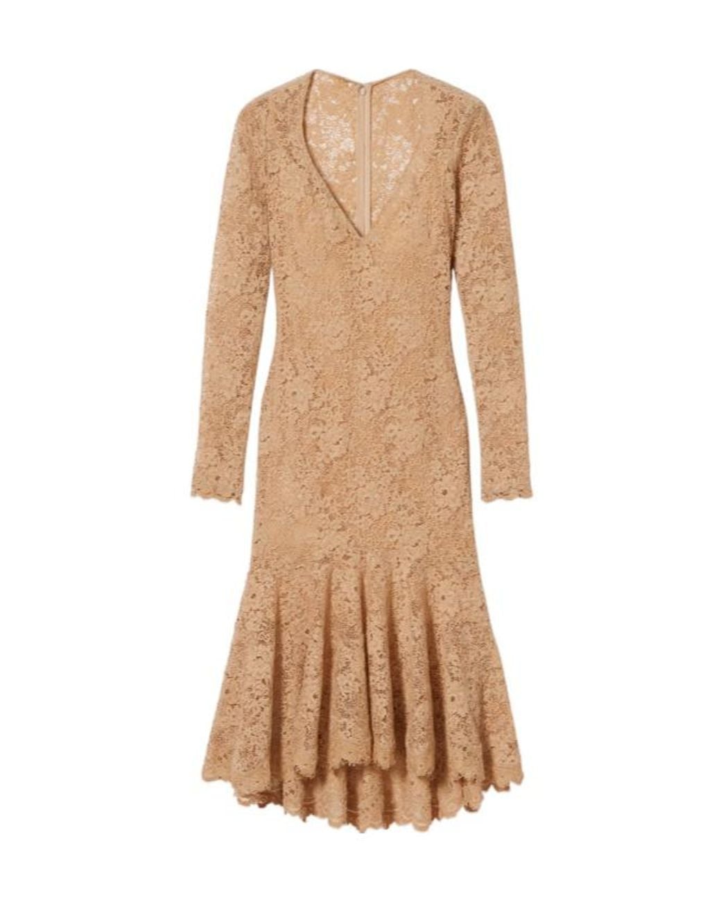 Gucci Natural Gg Flower Stretch Lace Dress