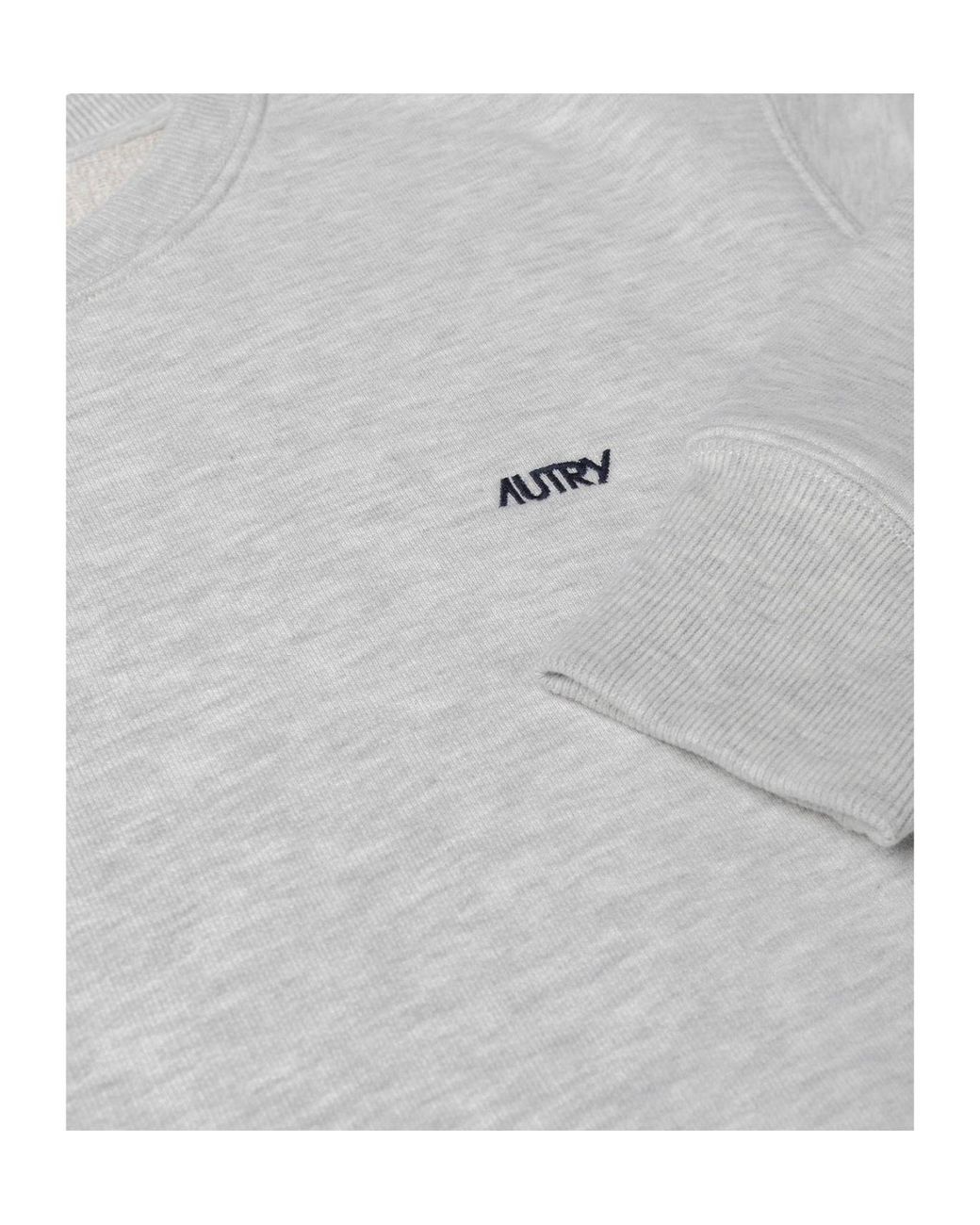 Autry Gray Logo Embroidered Crewneck Sweatshirt for men