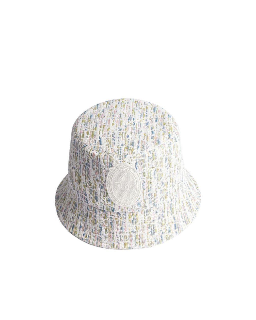 Dior White Oblique Pastel Teddy-D Small Brim Bucket Hat