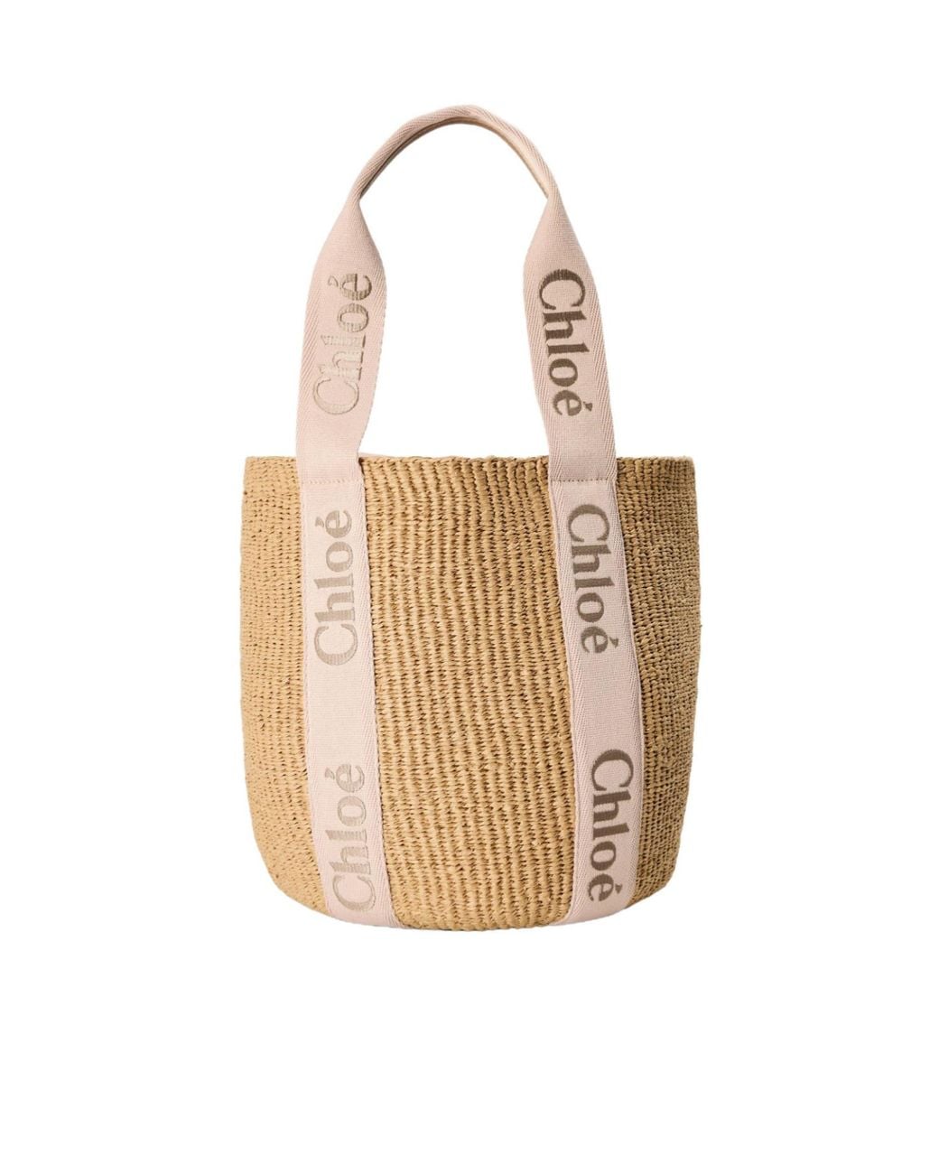 Chloé White Straw Tote Bag