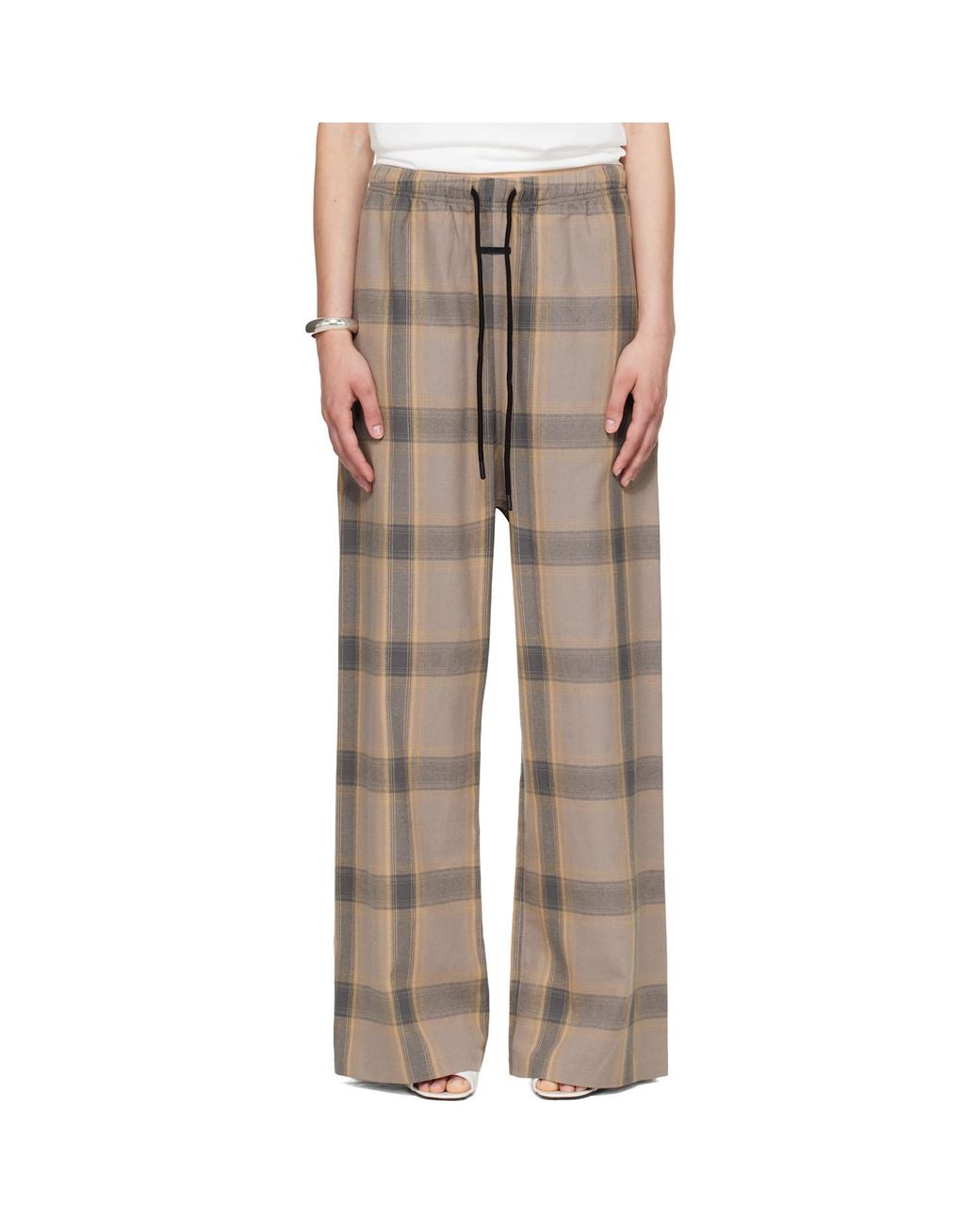 Fear Of God Gray Drawstring Plaid Lounge Pants