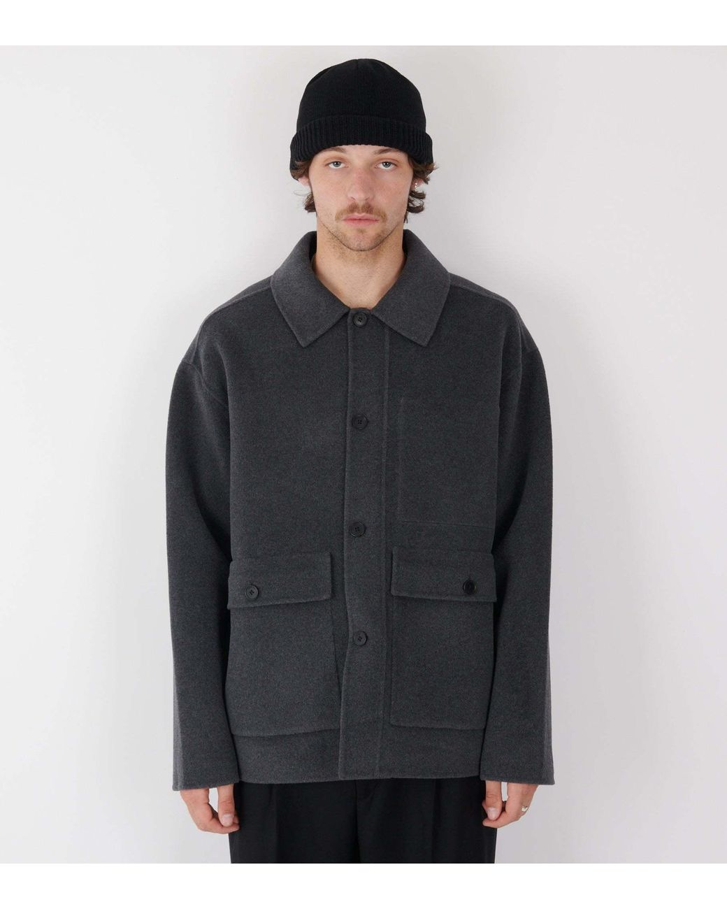 Nanamica Black Windproof Knitted Hat for men
