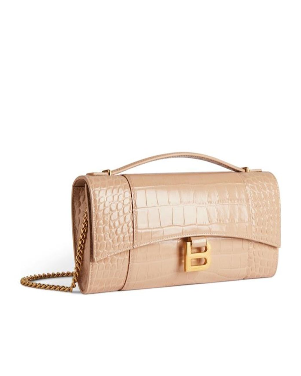 Balenciaga Natural Hourglass Pochette With Chain