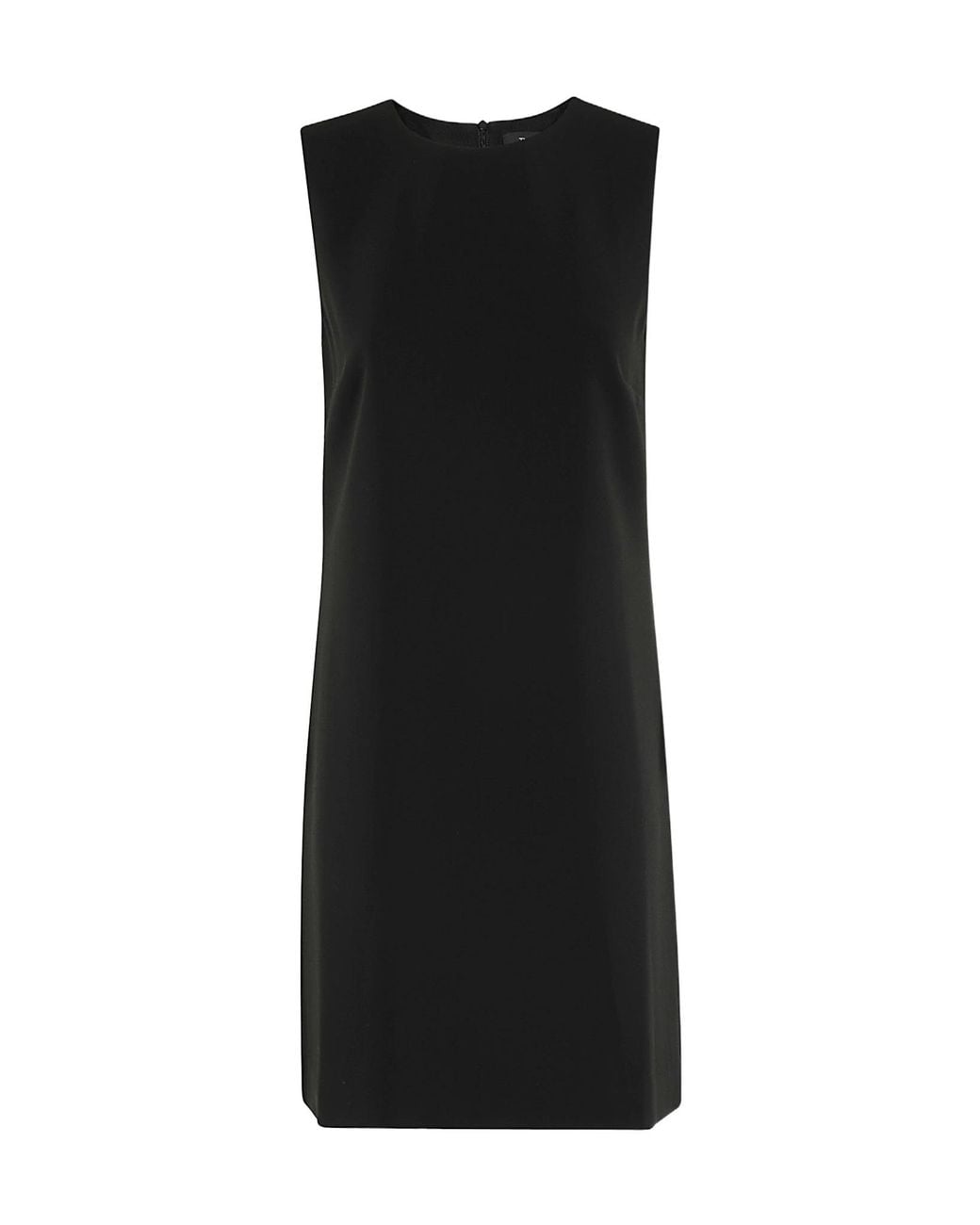 Theory Black Crewneck Sleeveless Shift Dress
