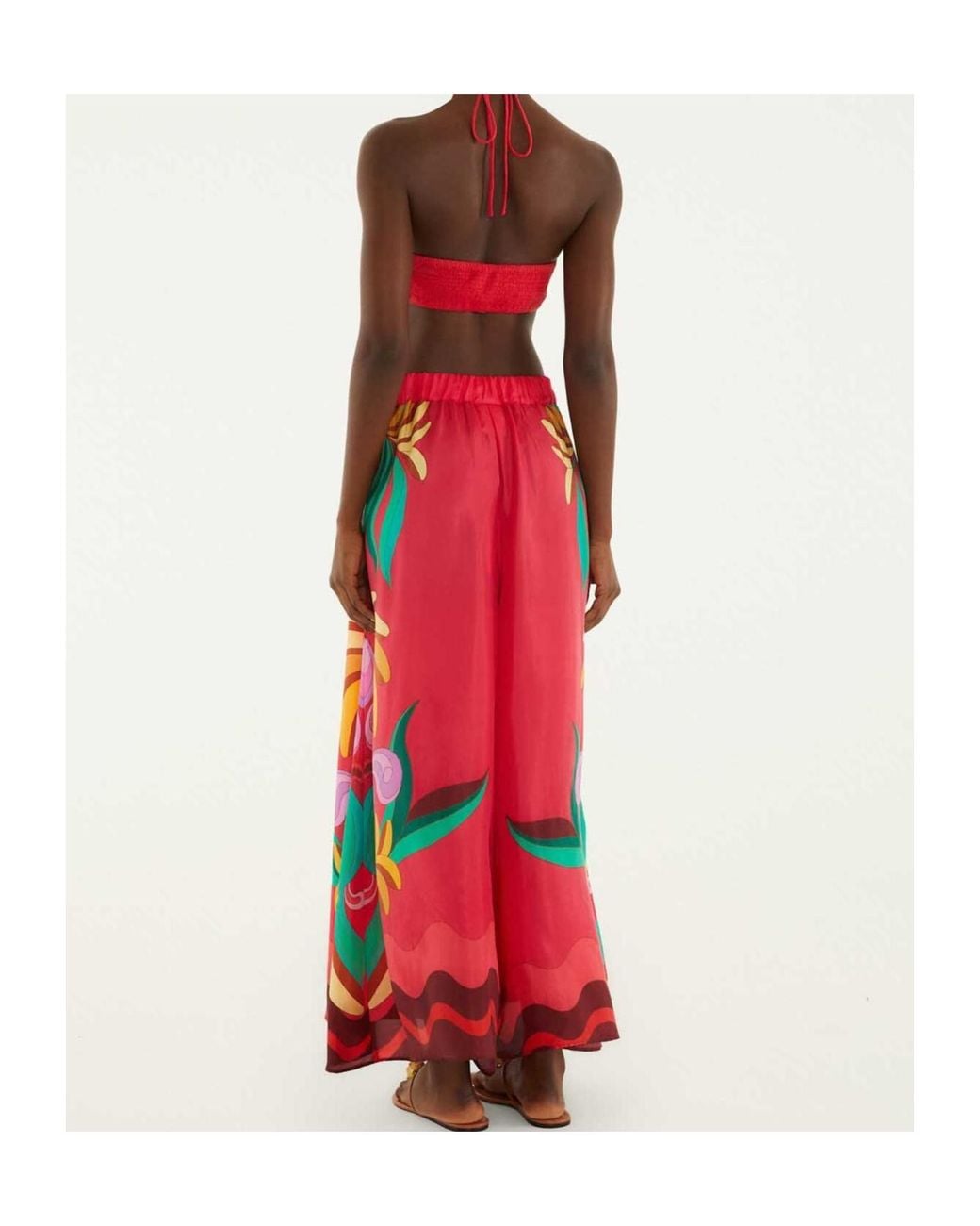Farm Rio Red Graphic-Print Palazzo Pants