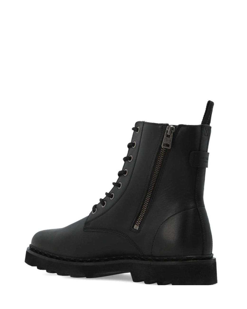 AllSaints Black Skiff Lace-Up Ankle Boots