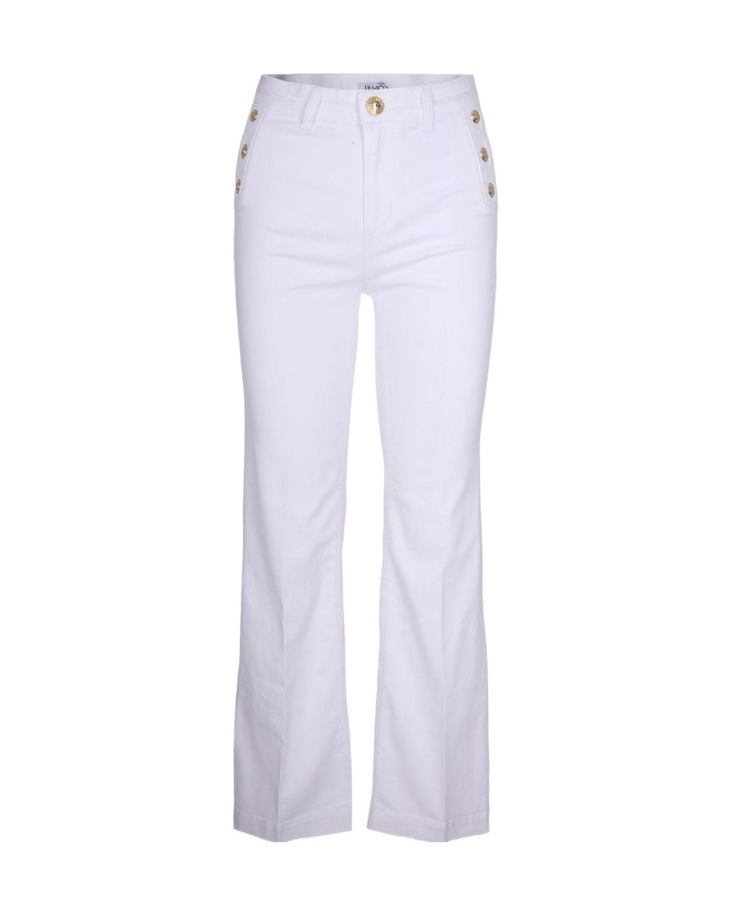 Liu Jo White Logo Plaque Jeans