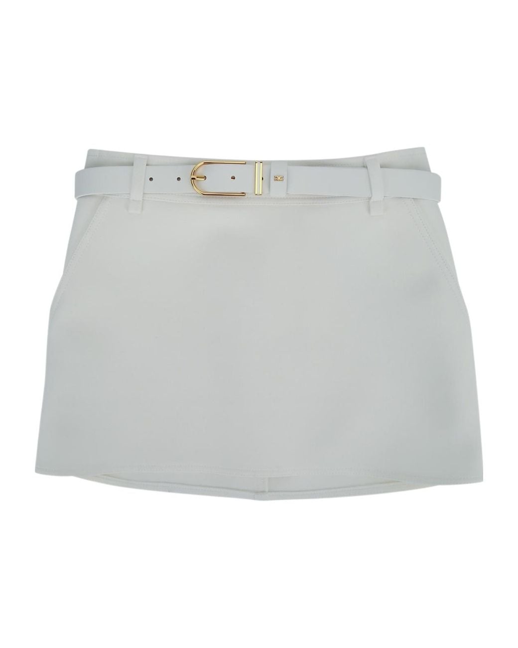 Elisabetta Franchi Gray Belted Mini Skirt