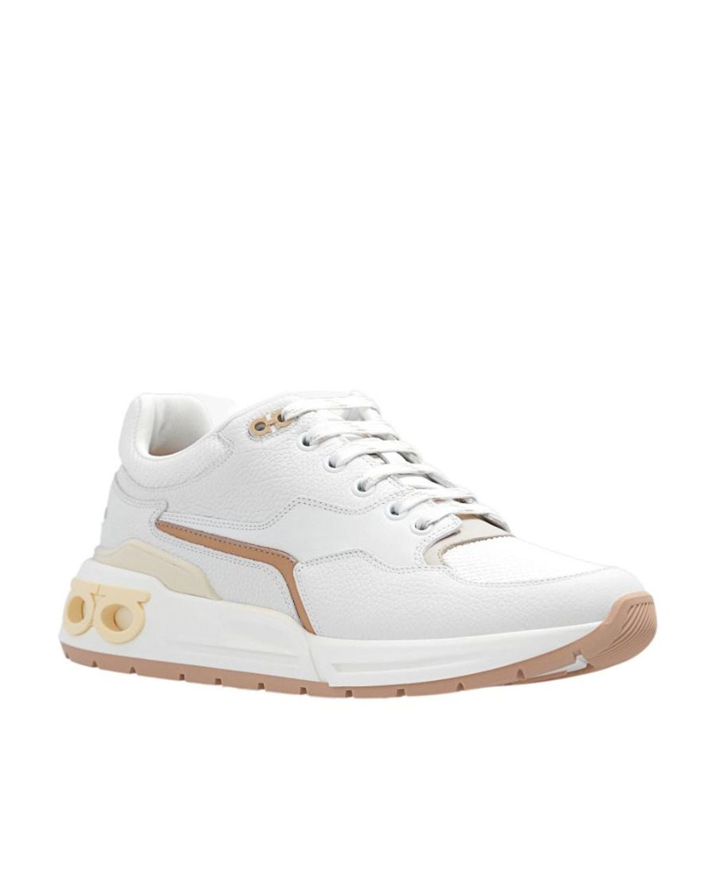 Ferragamo White Ferragamo Cosma Low -Top Sneakers