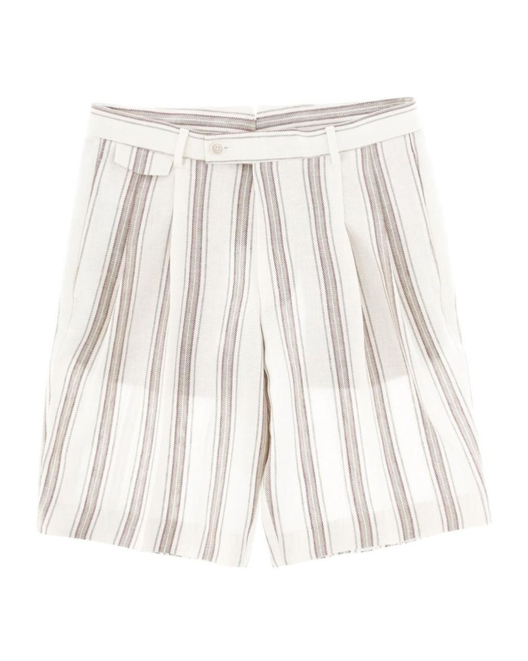 Boss Natural Boss Striped Linen Shorts for men
