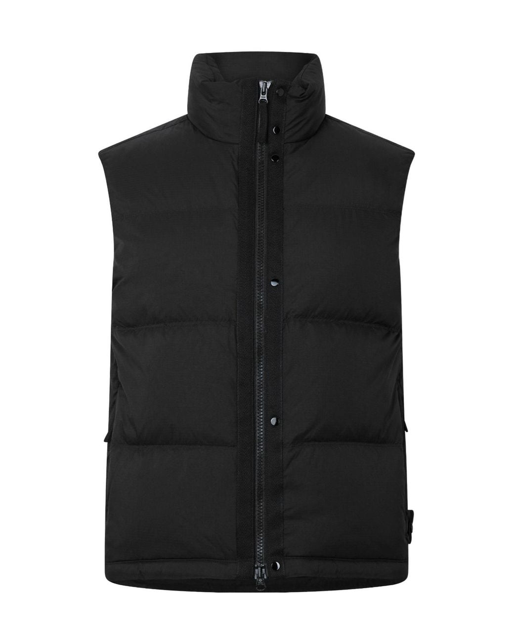 Stone Island Black Standcollar Thickened Vest for men