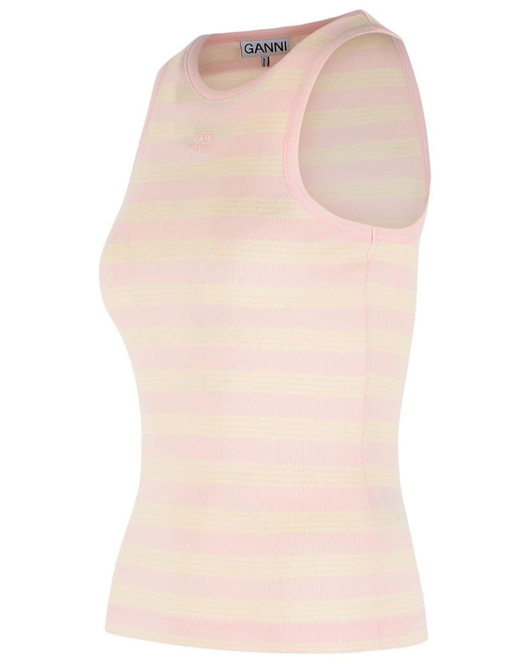 Ganni Natural Stretch Cotton Tank Top