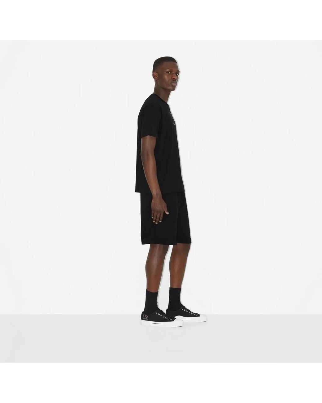 Burberry Black Ekd Printed Crewneck T-Shirt for men