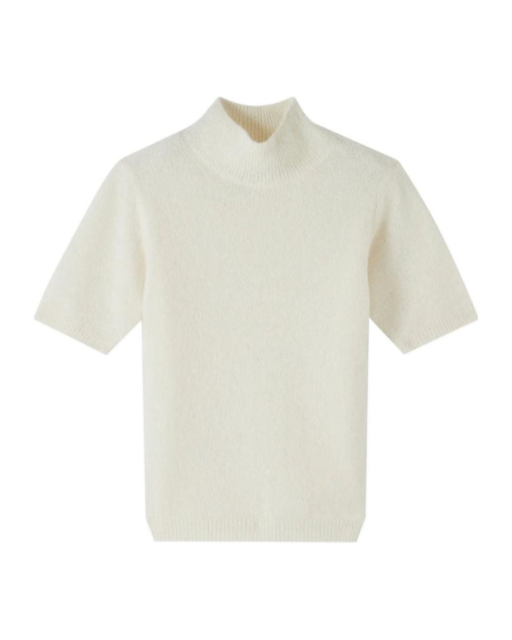 A.P.C. White High-Neck Short-Sleeved Jumper