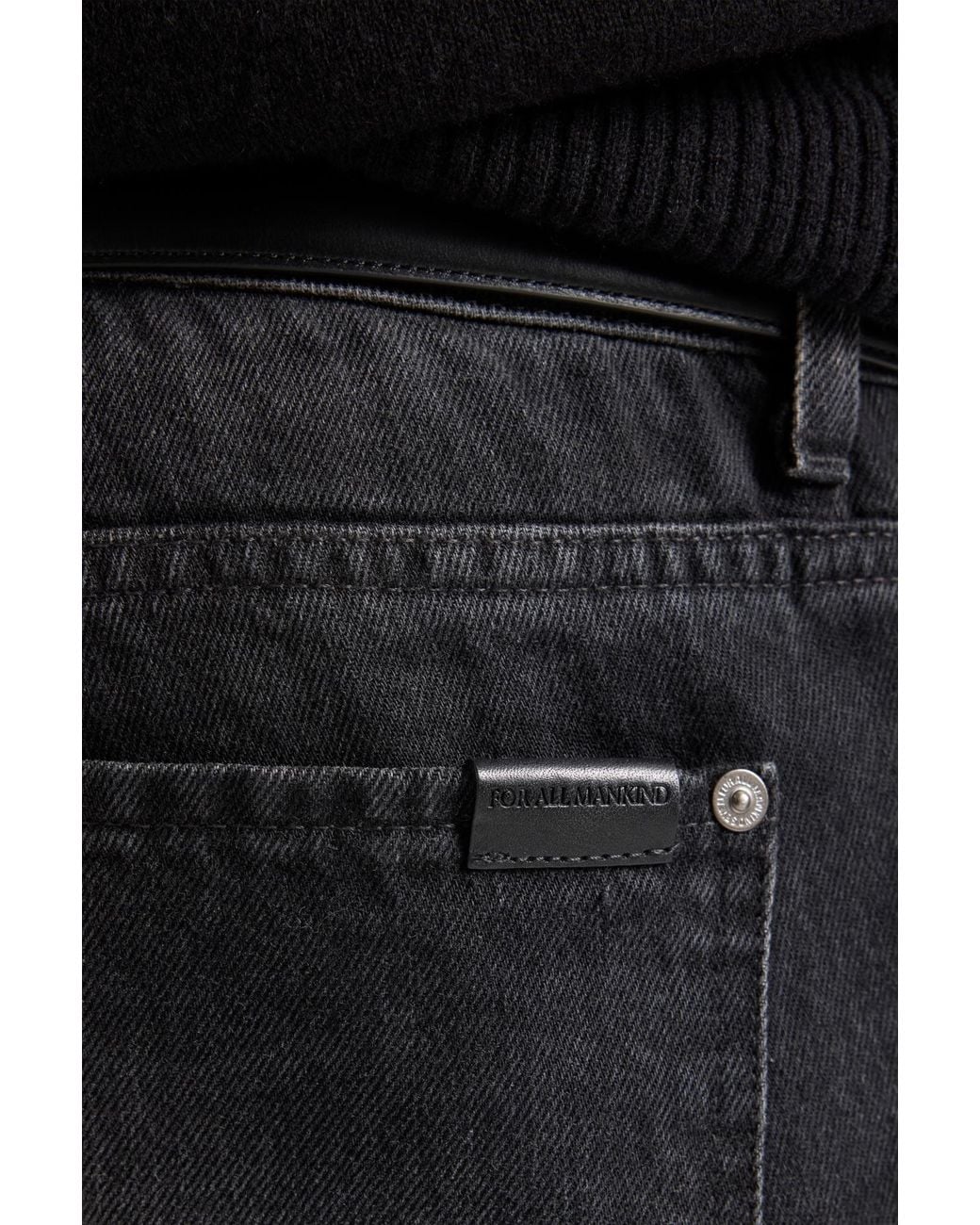 7 For All Mankind Black Leatherlook Zipankle Skinny Trousers