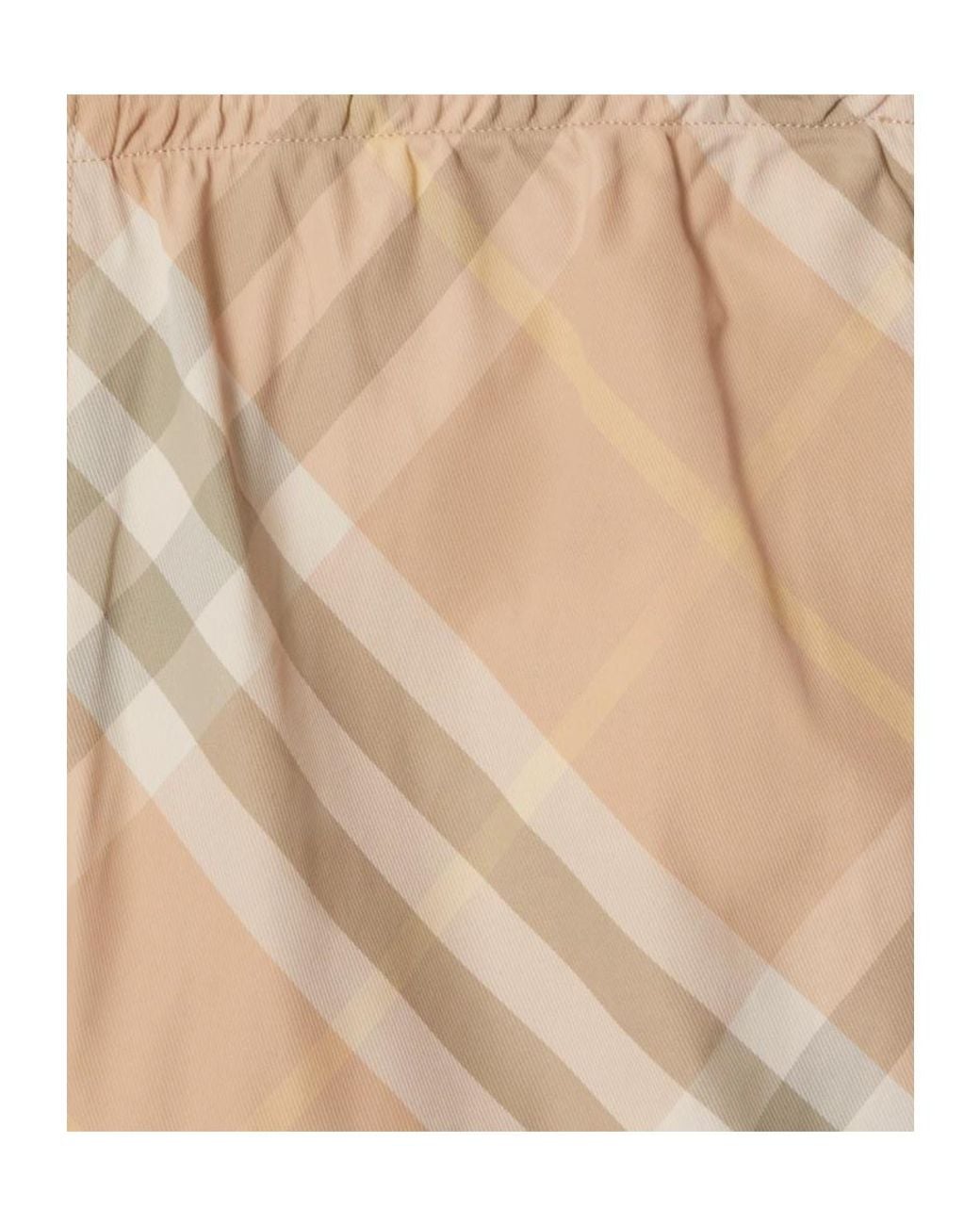 Burberry Natural Checked Elasticated-Waistband Swim Shorts for men