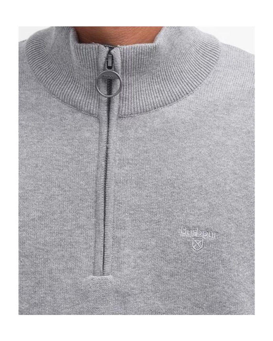 Barbour Gray Half-Zip Jumper for men