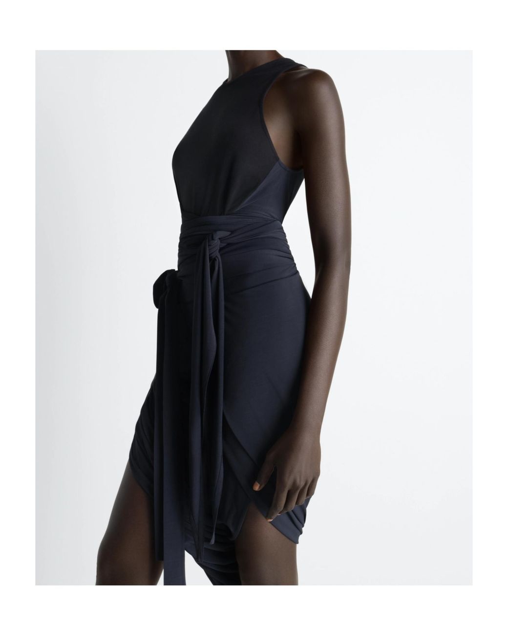 Lemaire Black Draped Wrap Top