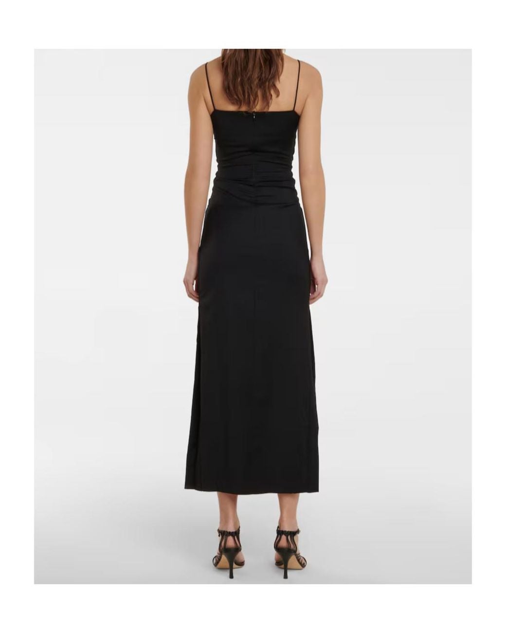 Christopher Esber Black Hollow-Out Slip Dress