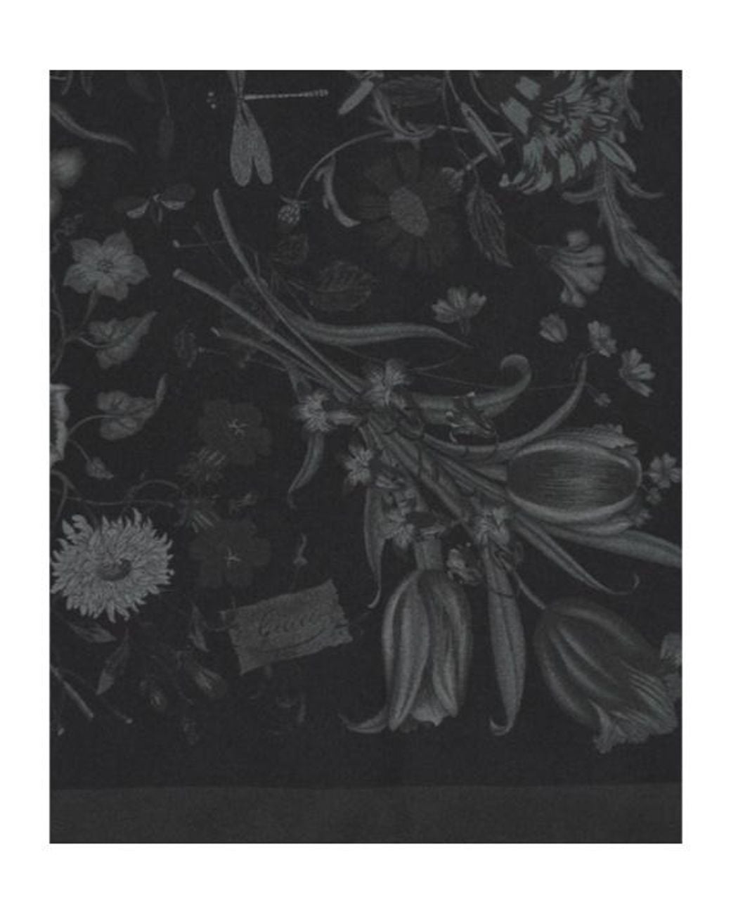 Gucci Black Printed Cotton Silk Pocket Square for men