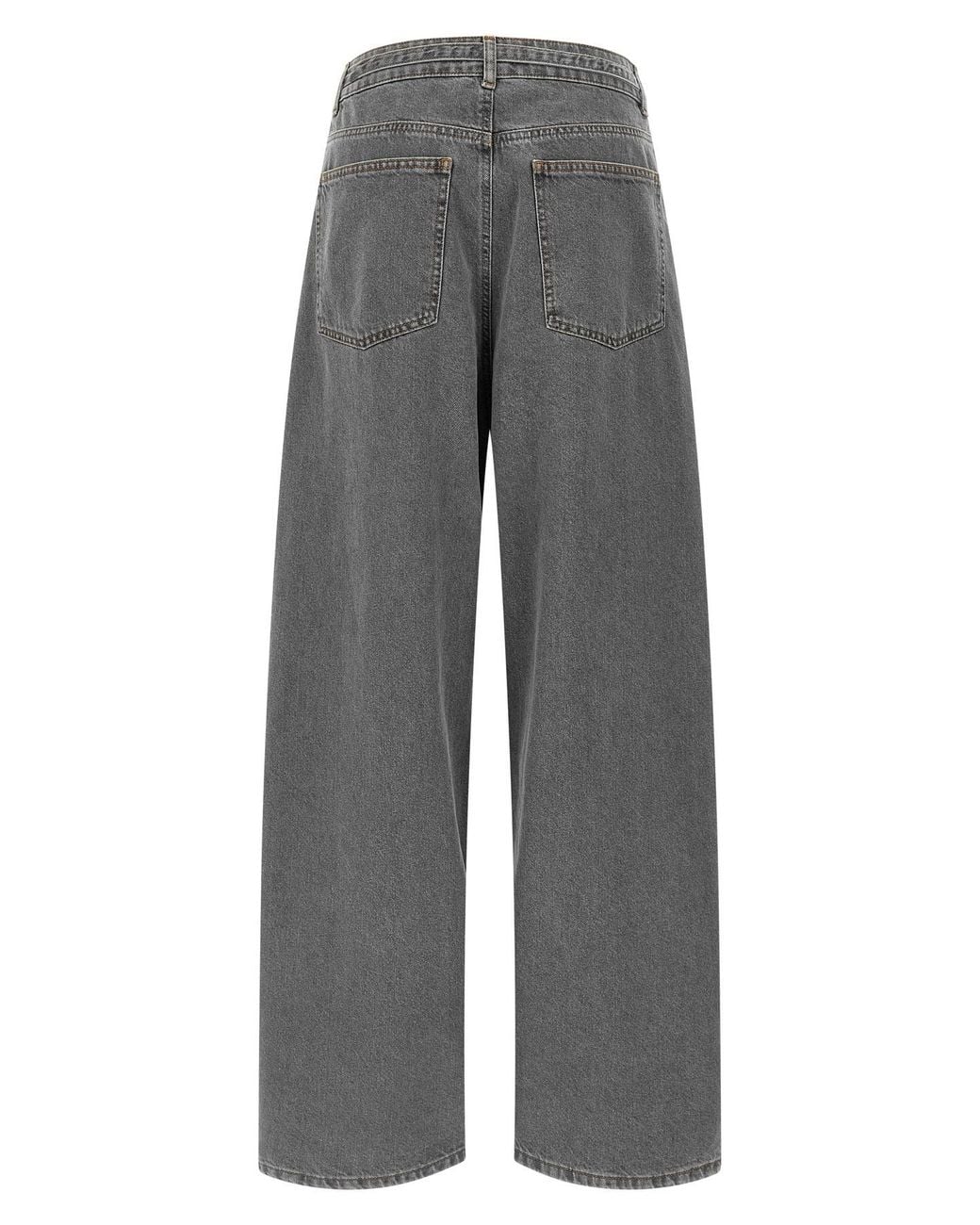 Twinset Gray Belted Wide-Leg Jeans