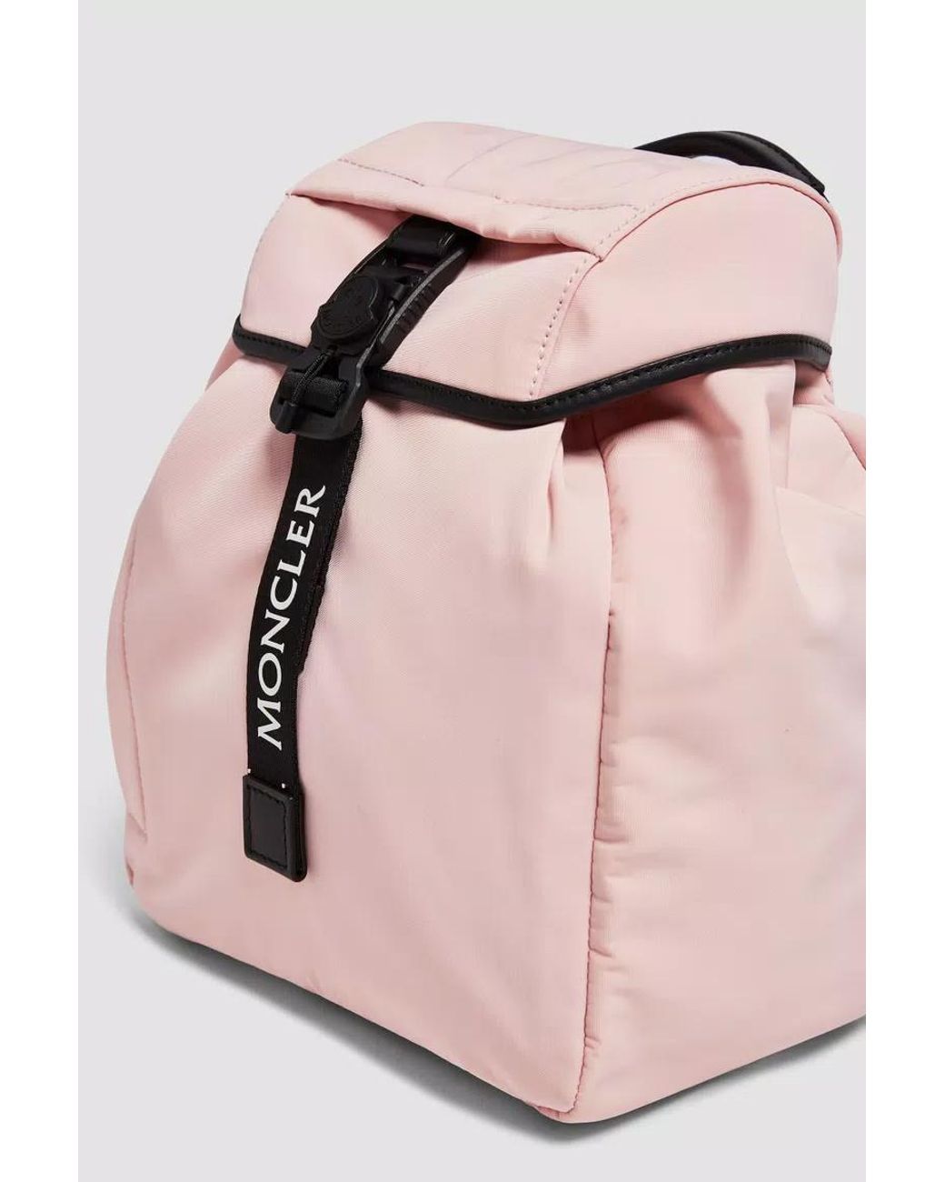 Moncler Pink Logo Printed Backpack