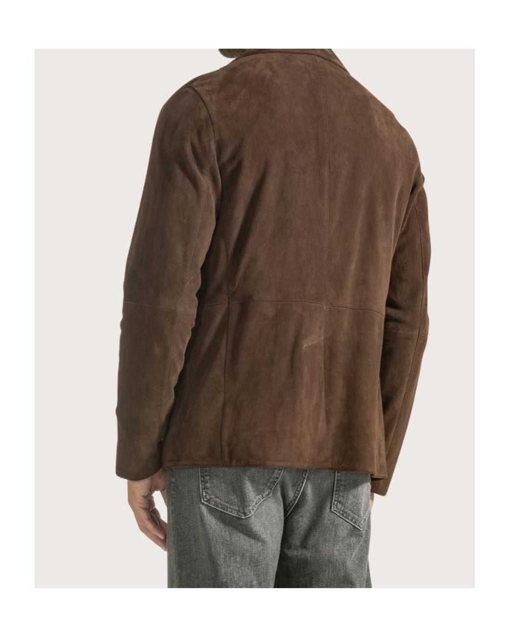 Seventy Brown Suede Two-Button Blazer for men