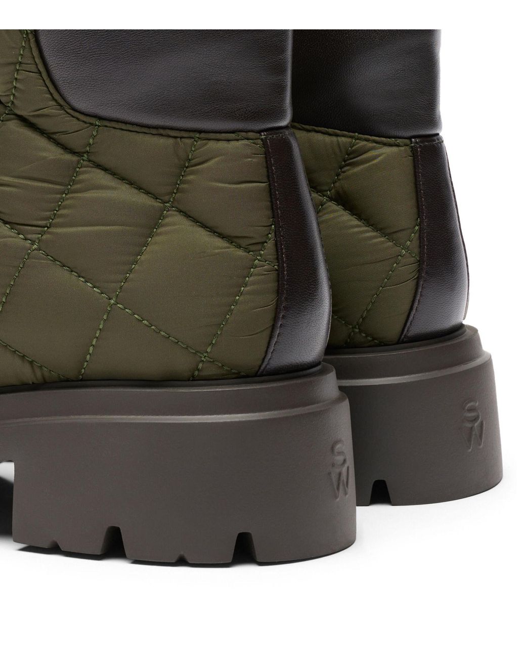 Stuart Weitzman Green Hudson Quilted Hiker Bootie
