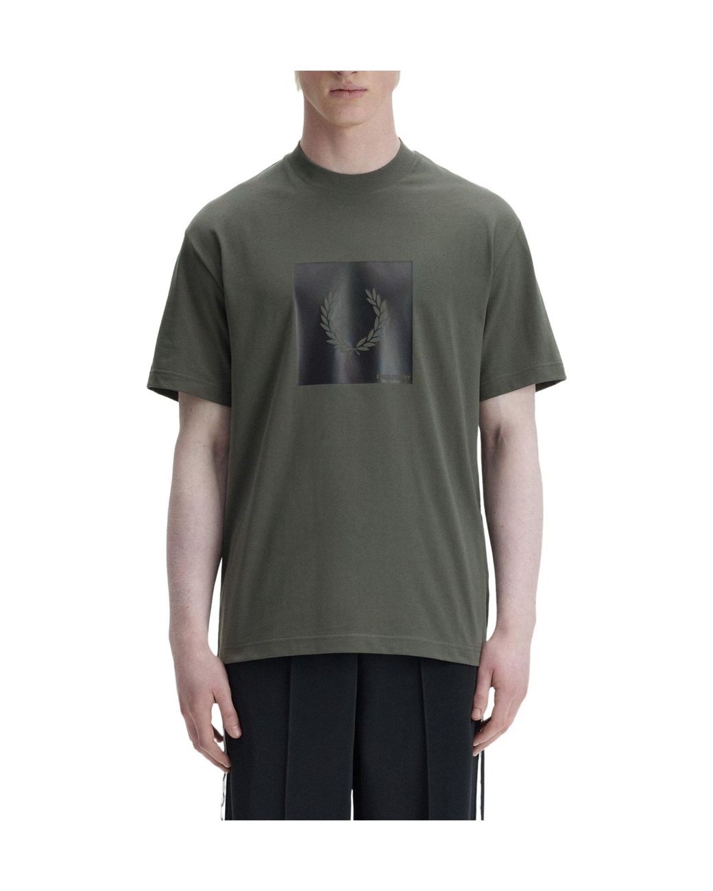 Fred Perry Green Printed T-Shirt for men