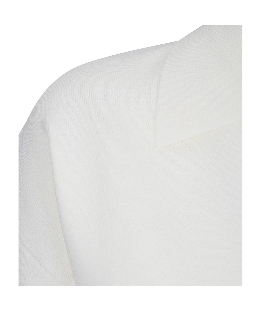 P.A.R.O.S.H. White Textured Split-Neck Top