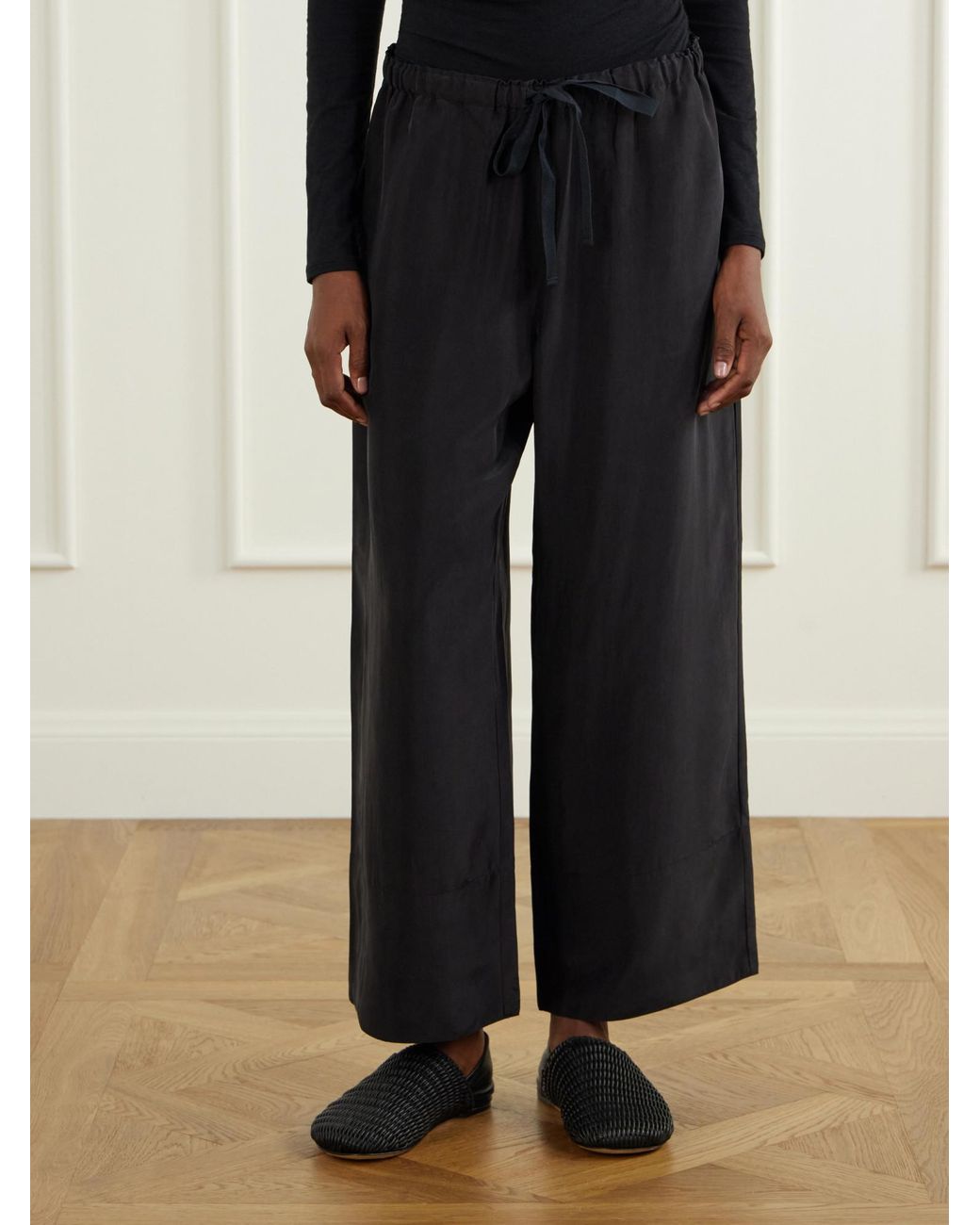 James Perse Blue Wide-Hem Casual Trousers