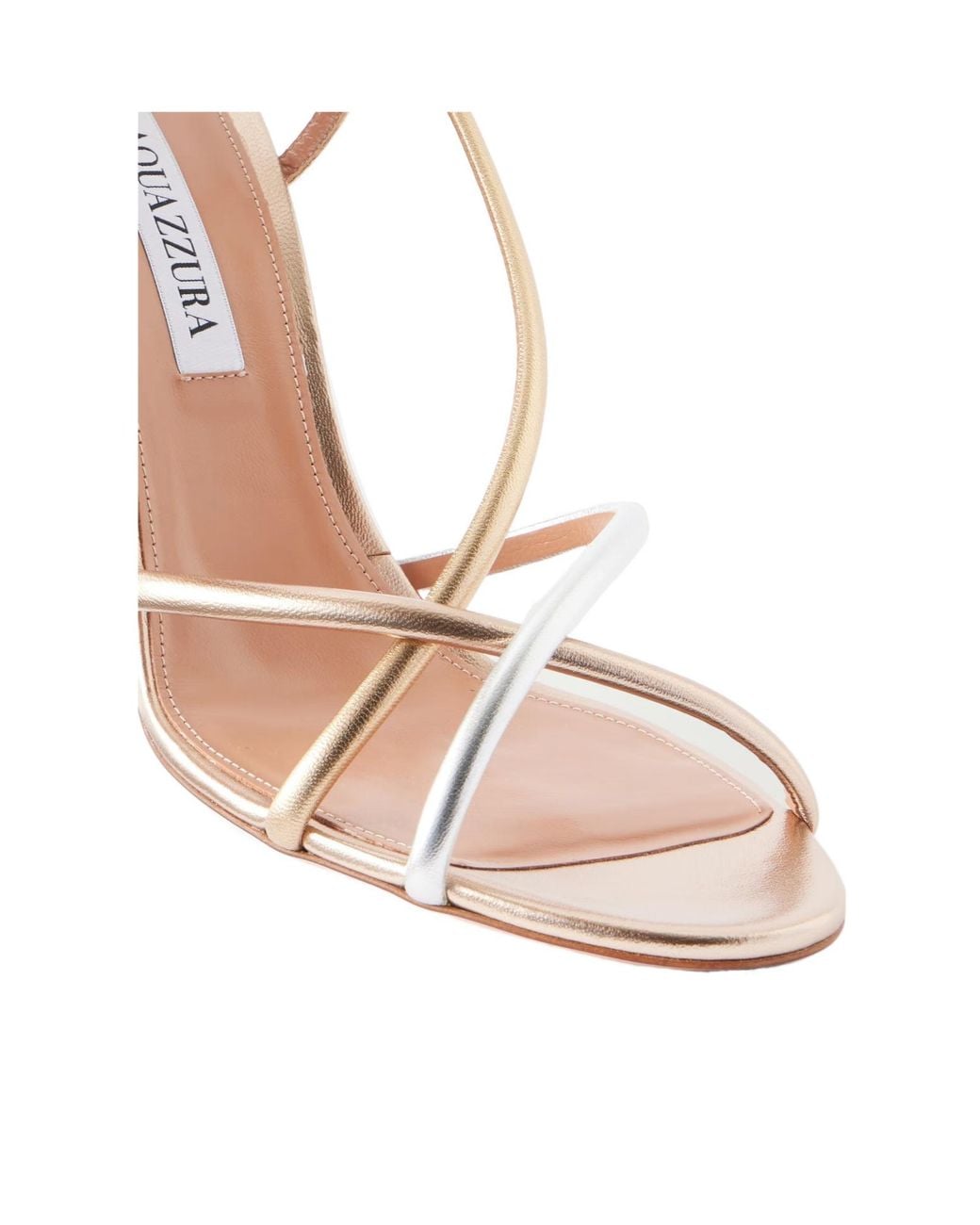 Aquazzura Metallic Solid Leather Sandals