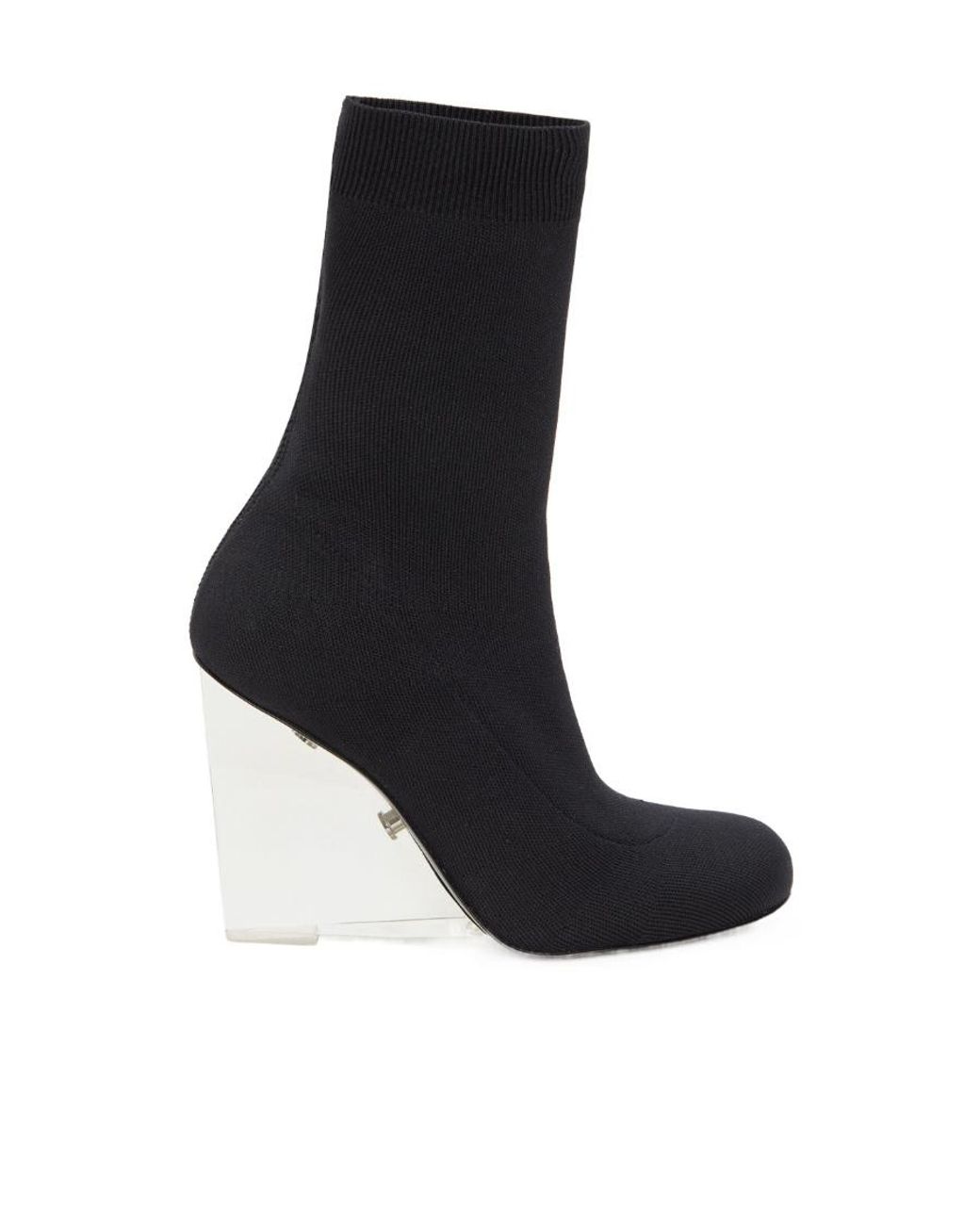 McQueen Black Heeled Slip-On Stretch Boots
