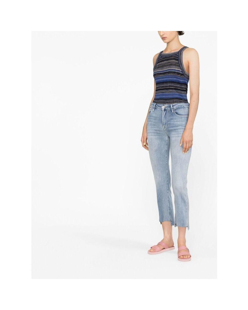 FRAME Blue Le Crop Mini Bootcut Jeans