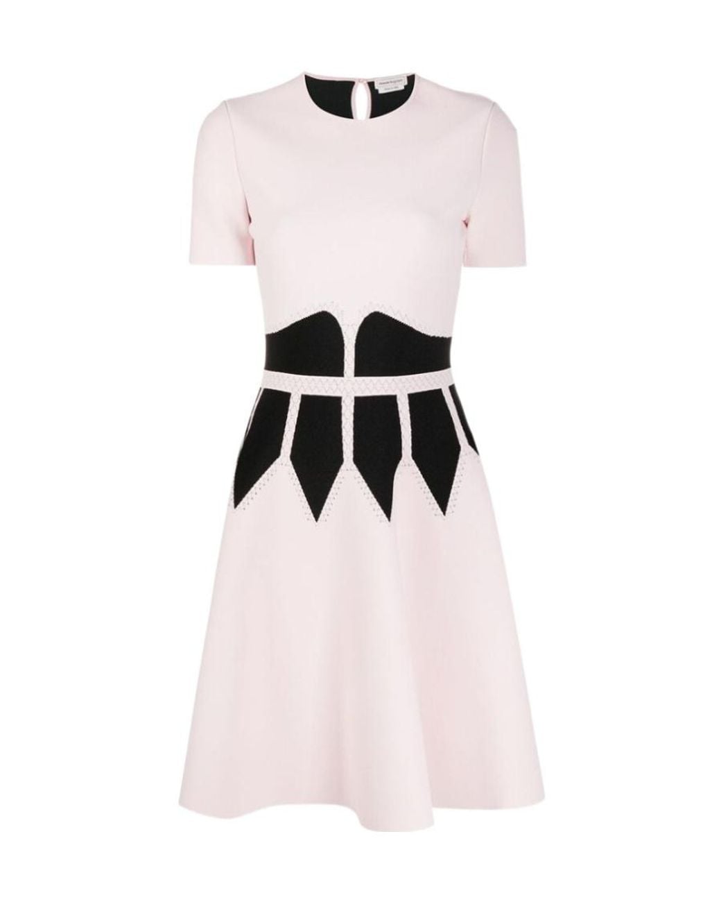 McQueen Pink Crew Neck Short-Sleeve Dress