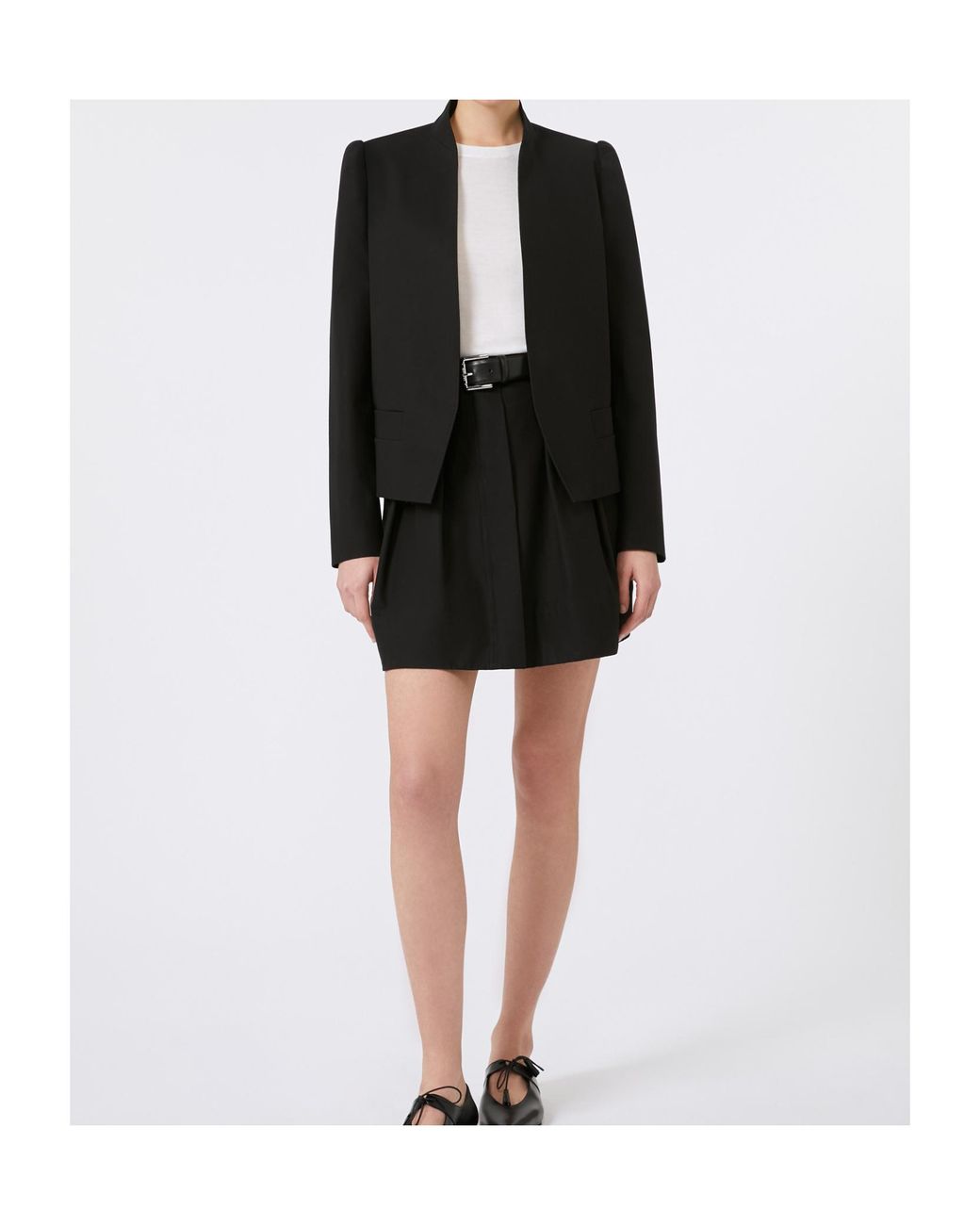 Max Mara Black Short Cotton Twill Skirt