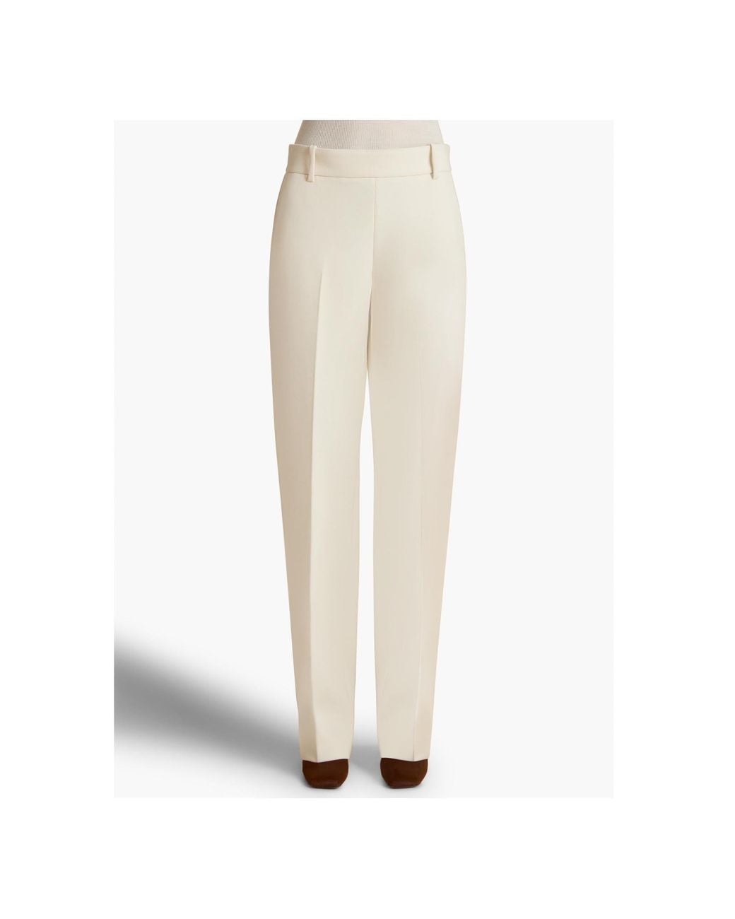 Khaite Natural Belt-Loop Casual Pants