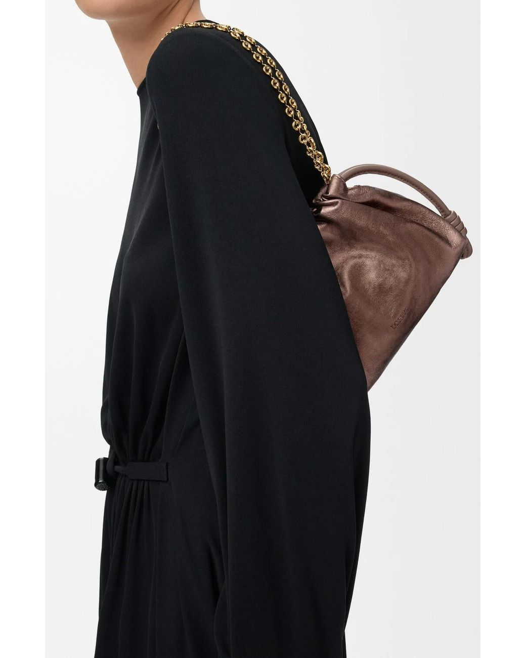 Loewe Brown Mini Flamenco Clutch Bag