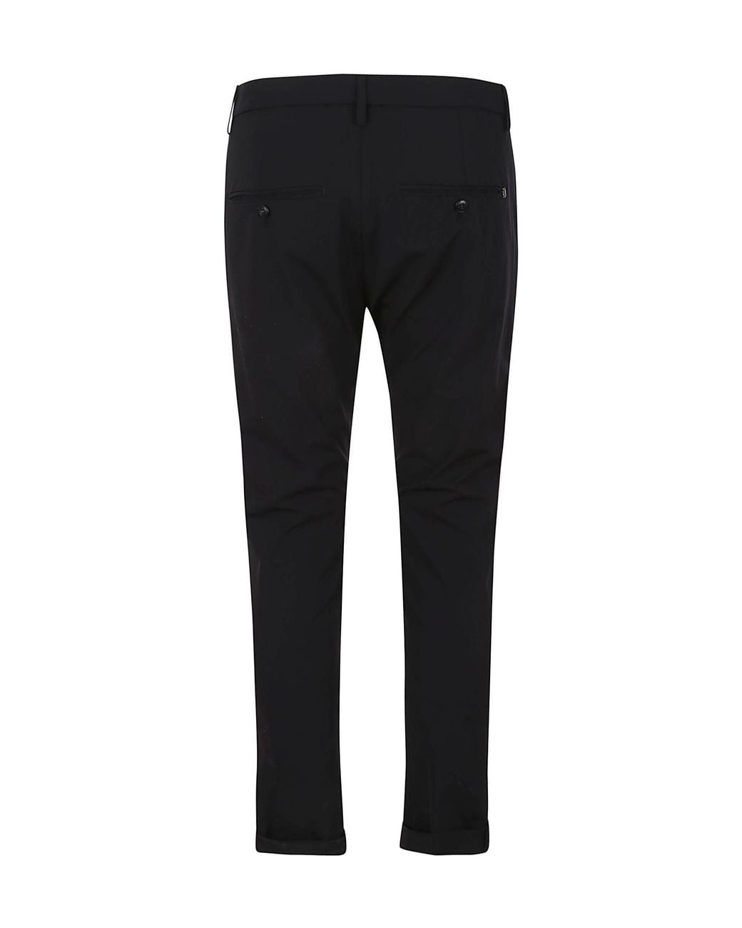 Dondup Black Slim-Cut Cotton Trousers for men