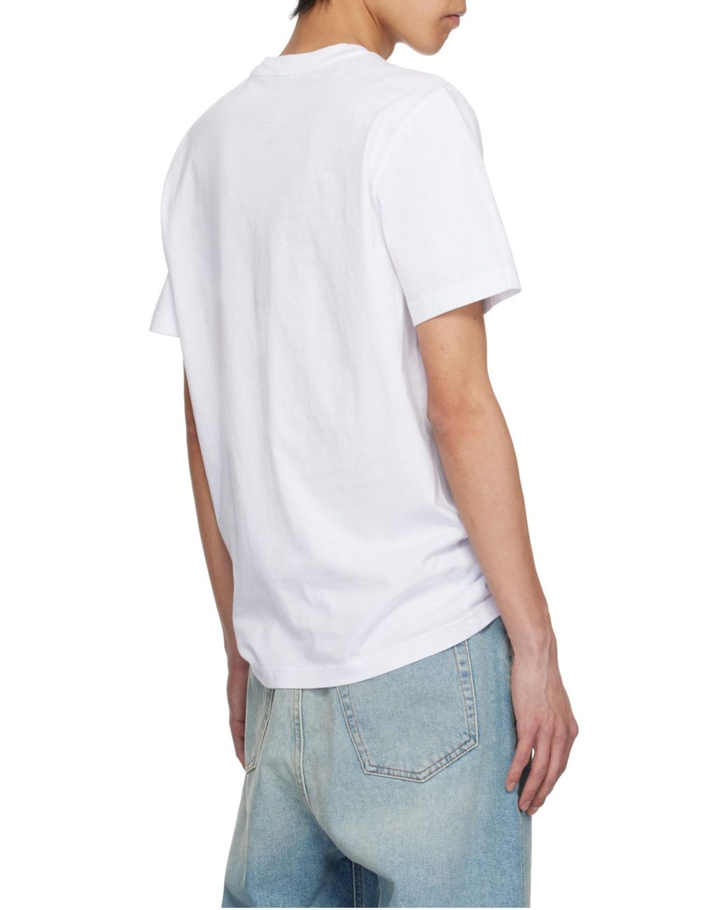 Moncler White Logo Printed Crewneck T-Shirt for men