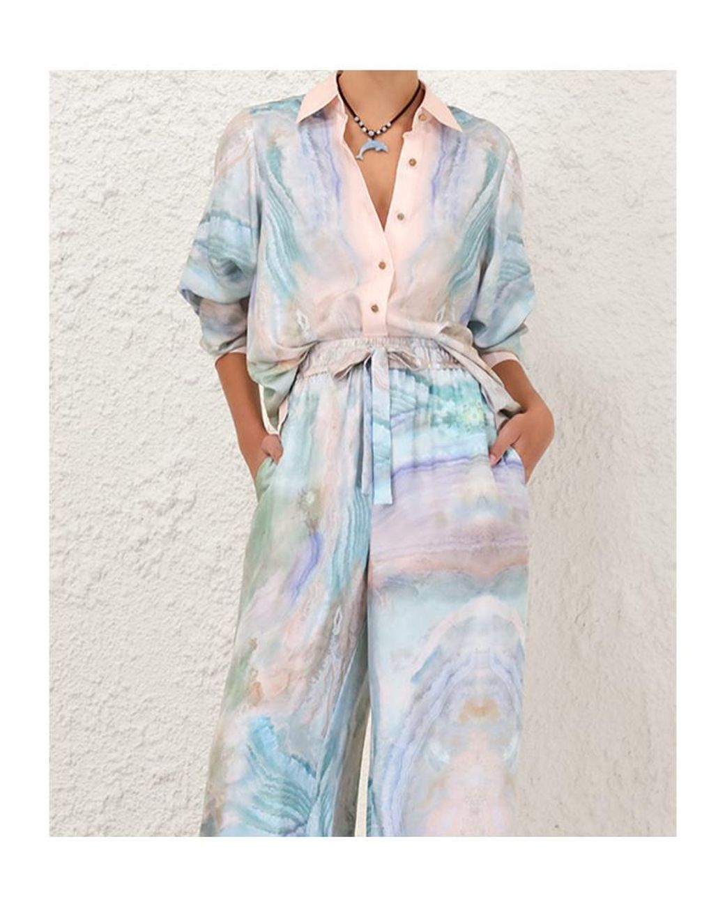 Zimmermann Blue Illuminate Relaxed Shirt